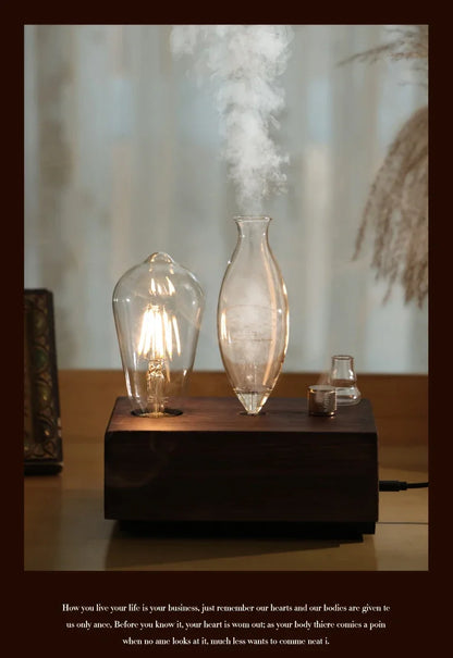 Aroma Diffuser Vintage Tungsten Filament Lamp Aromatherapy Machine Humidifier Lighting Sandalwood Pure Essential Oil Diffuser