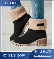 new women's shoes winter tide brand snow boots women  velvet thick warm short boots waterproof non-slip big cotton shoes