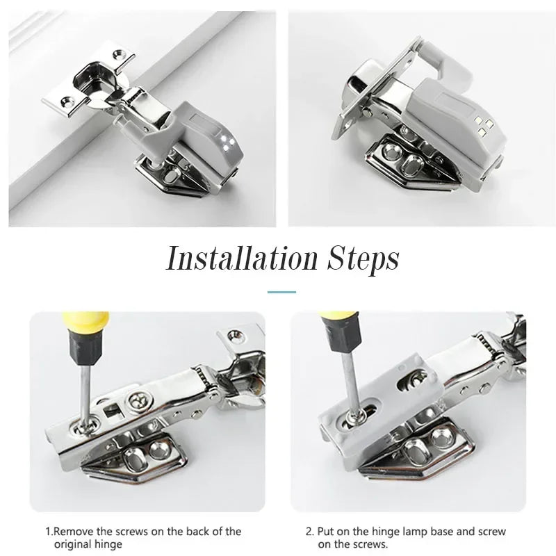 Universal LED Inner Hinge Lamp Cabinet Induction Lights Wardrobe Cupboard Sensor Lights Bedroom Kitchen Closet Night Lamp