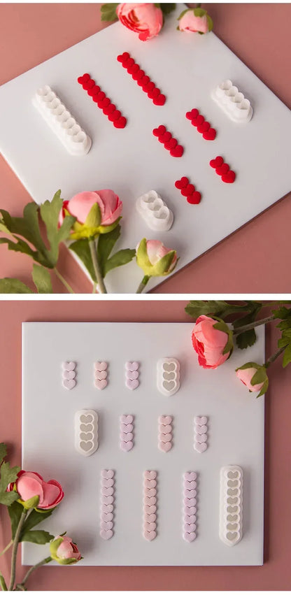 Valentine's Day Series Soft Ceramic Clay Molds Heart Jewelry Pendant Shape Cutting Mold DIY Polymer Clay Cutters Handmade Tools