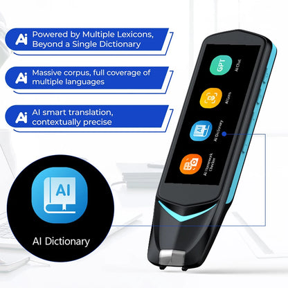 AI Pen Reading Pen for Dyslexia Scan Reader Pen 4 Text to Speech Device Translator Pen Photo Translation OCR 16GB Bluetooth Pen