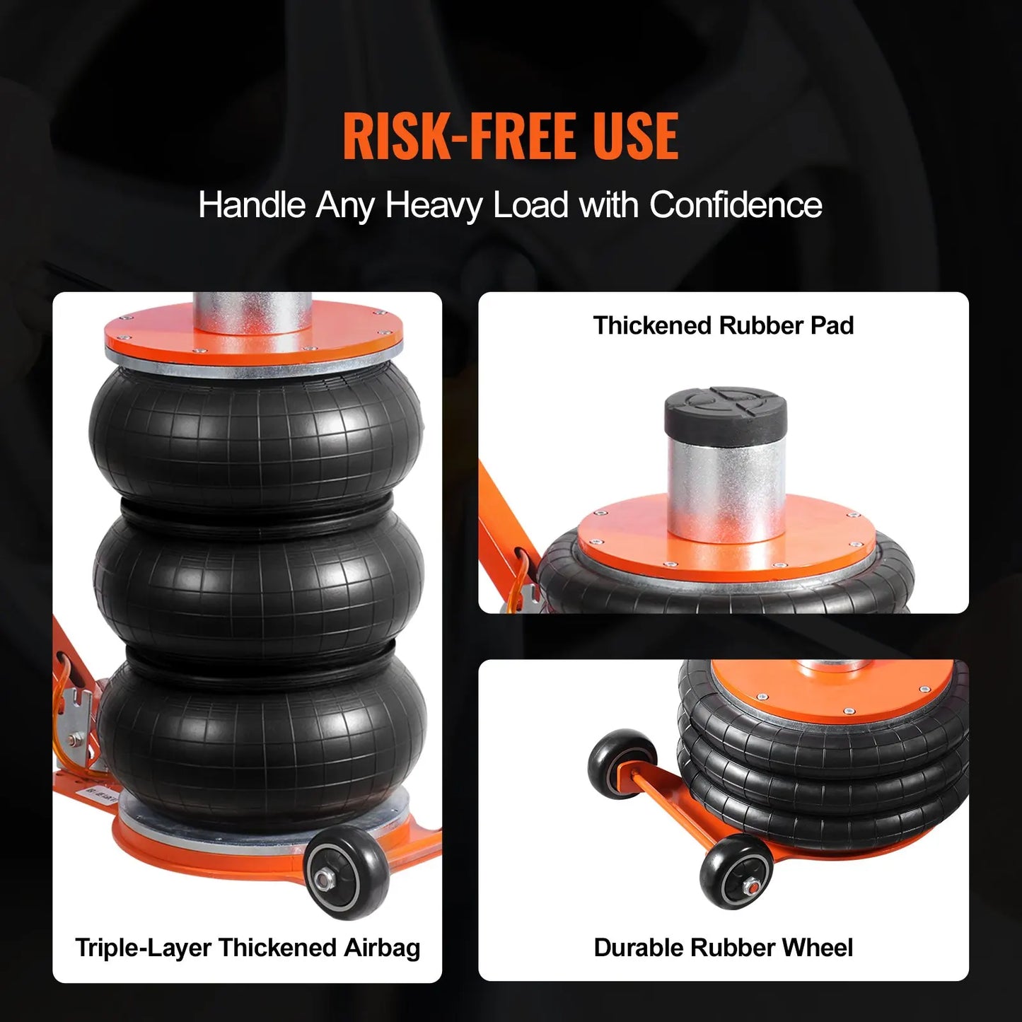 Air Jack 5 T/ 3T /11000 lbs Pneumatic Jack with Heightened Column for Sedan Adjustable Handle Pneumatic Air Jack