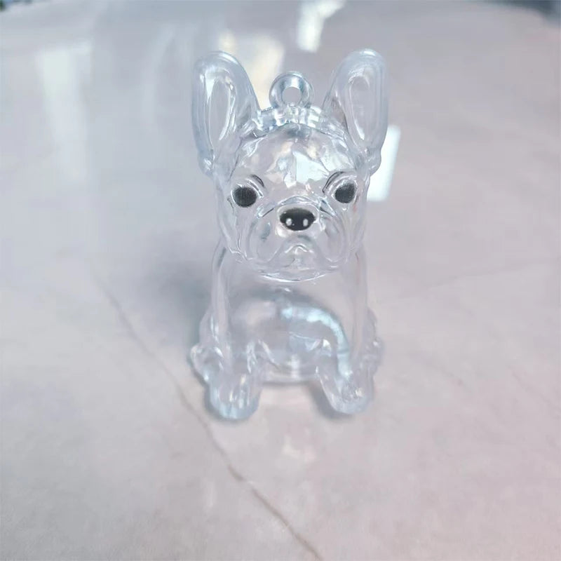 Cute Clear Puppy Hair Memorial DIY Pendant Keychain Decor Keepsake Capsule Pet's Dog Fur Container Pet Lovers Home Display Gifts