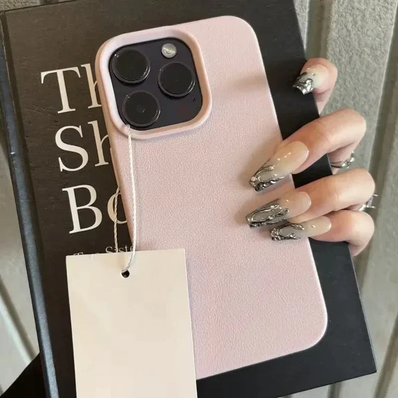 Luxury Matte Soft Leather Candy Phone Case For iPhone 15 Pro Max Case iPhone 16 14 13 11 12 Pro Max Liquid Silicone Rugged Cover