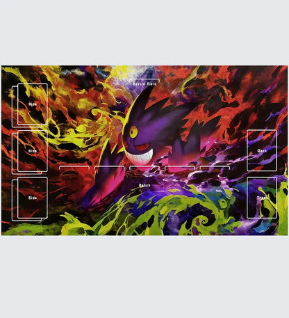 Diy Pokemon Playmat - Self Made New Gengar Dragonite Squirtle Charmander Bulbasaur Battle Card Mat Rubber Anti-slip Mouse Pad