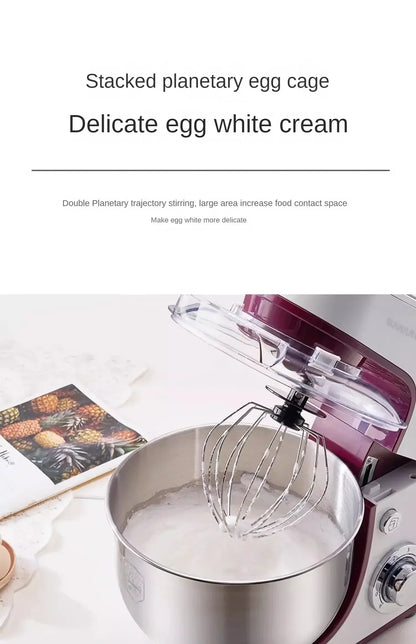 Desktop Egg Beater Electric Household Baking Chef Machine Cream Beater Small Mixing and Noodle Cover Commercial Stand Mixer