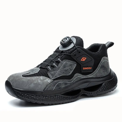 Fashion Male work safety shoes Rotating button Steel Toe shoes Work Sneakers Puncture-Proof Protective Shoes Security Boots Men