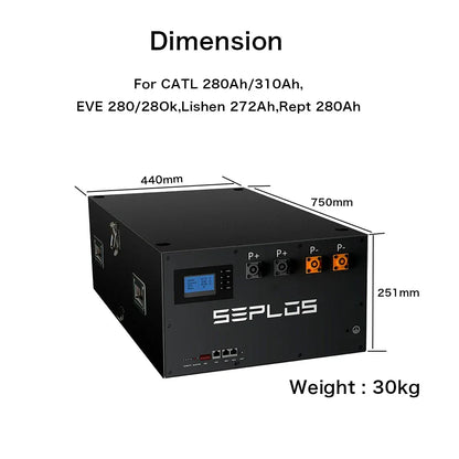 Poland 3.0 Seplos Case BMS Lifepo4 Battery 48V 280AH 304AH 310AH 320AH Power Bank 2A Balancer Rechargeable Solar