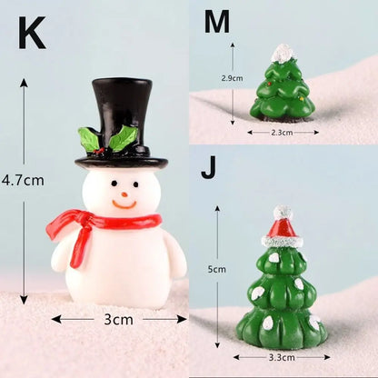 Gift Box Snowman Terrarium Dollhouse Fairy Garden Figures Micro Landscape Ornaments Figurines Christmas Miniature