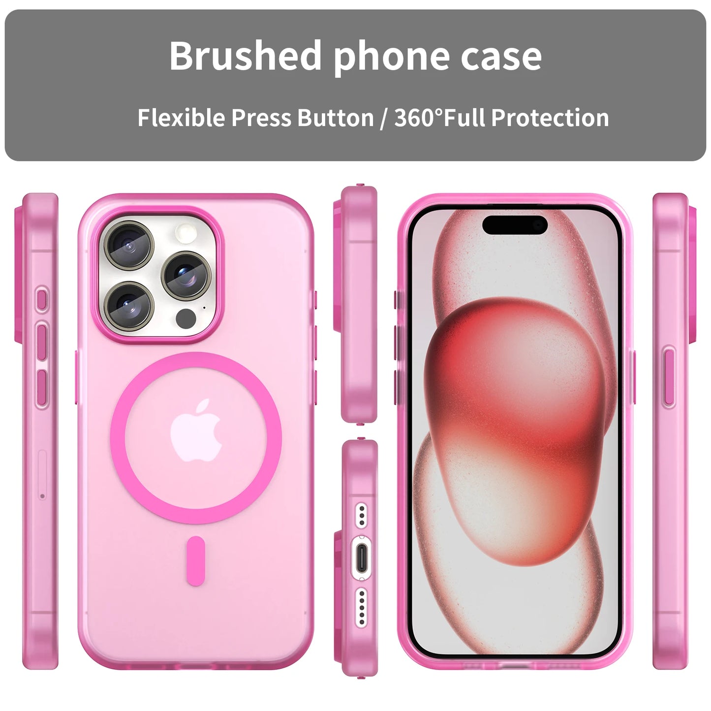 Magnetic Wireless Charge For Magsafe Case for iphone 17 Air 16E 16 15 14 13 12 11 iphone17 Pro Max Plus Matte TPU Bumper Cover