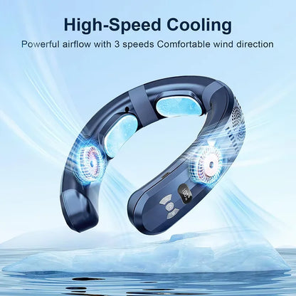 New Hanging Neck Fan Wearable Air Conditioner USB Rechargeable Portable 3 Refrigeration Mute 6000mAh Outdoor Summer Cooler Fans