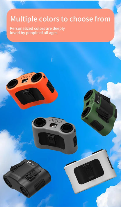 Portable Waist Clip Fan Small USB Charging Hanging Fan with LED Flashlight Outdoor Single/dual Air Outlet Fan 20000/10000Mah