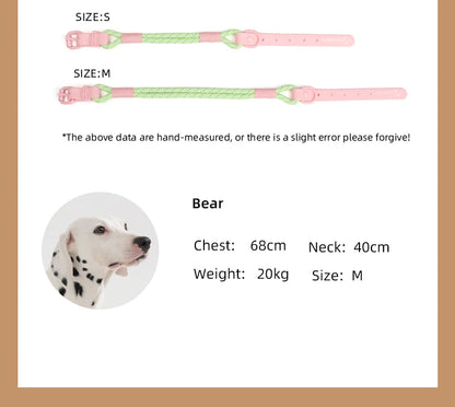 Pet Collar Cute Fashion Nylon webbing Dog Lead Collar Candy Style Handmade Webbing PVC Neck Ring Cool waterproof Dogs supplies