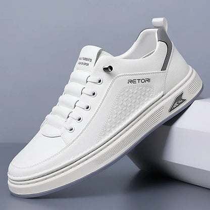 New Men's Shoes High Quality Leather Casual Shoes for Men Designer Sneakers Tenis Masculino Comfort Lace-up White Sport Shoes