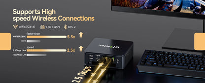 AittactXGMKtec M6 Ultra AMD Ryzen 5 7640HS Mini PC DDR5 M.2 SSD Windows 11 Pro WiFi 6E BT5.2 2.5G LAN Desktop Gaming Office PC