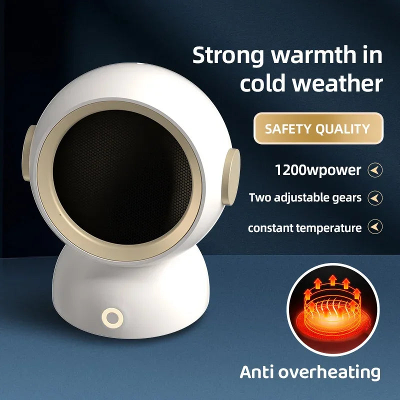 1200W Electric Heater Portable Desktop Fan Heater Heating Warm Air Blower Mini Radiator Home Office Warmer Machine for Winter