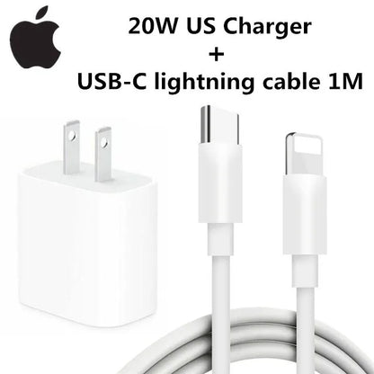 20W USB-C Power Adapter Original Fast Charger for iPhone 17/16/15 Mini pro Max Type C with Apple Cable Compatible with iPhone 14