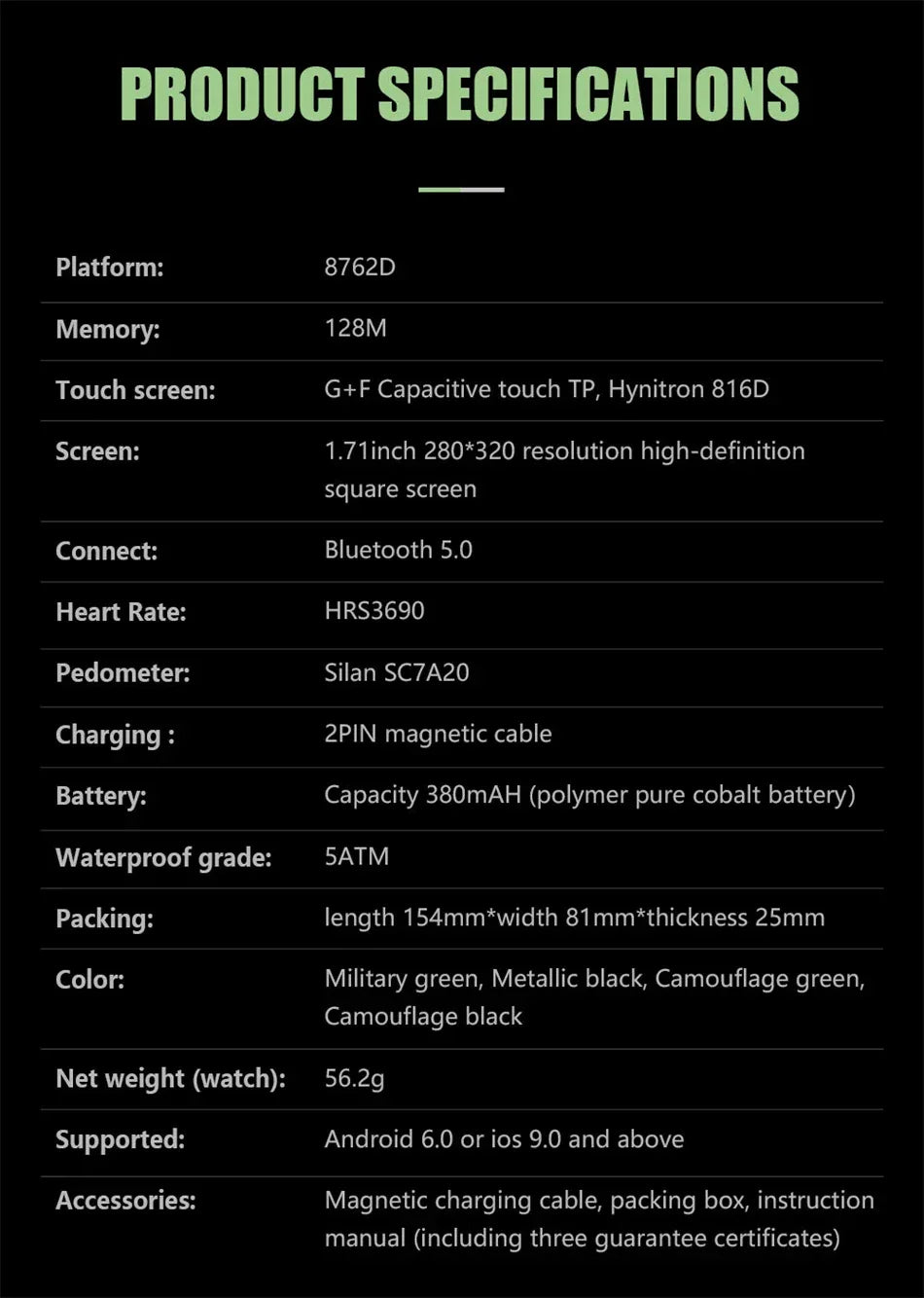 Smart Watch Men Swim IP68 ATM Waterproof Smart Clock Outdoor Sports Fitness Tracker Health Monitor Smartwatch For Android IOS