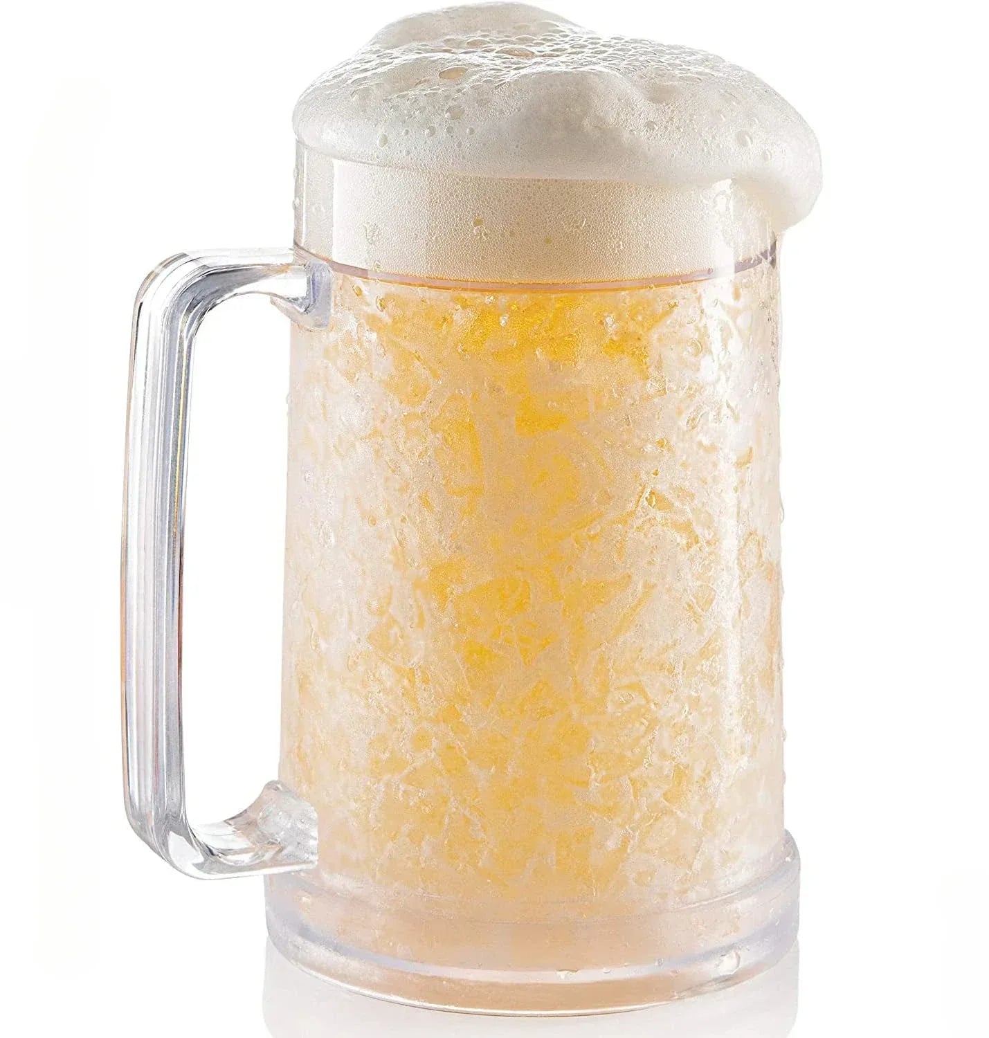 Double Wall Gel Frosty Freezer Ice Mugs Beer Mug with Handles Transparent Whiskey Glasses for Bar Outdoor Drinking Glasses
