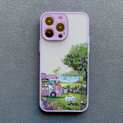 Coconut Tree Phone Case For iPhone 11 12 13 14 15 Pro Max Mini 16 Pro Max X XR XS 7 8 15 Plus SE Summer Scenery Shockproof Cover