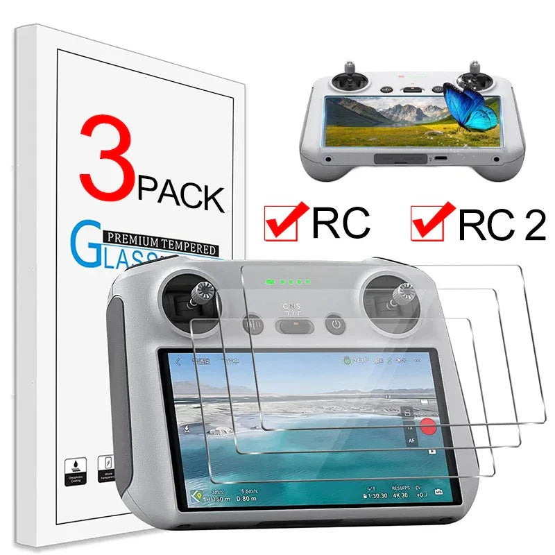 1-3Pcs Tempered Glass For DJI Mini 3 4 5 PRO RC RC2 Remote Controller Screen Protector Scratch-Proof Film For DJI RC Accessories