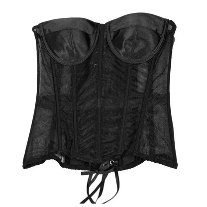 Sexy Thin Body Shaper Underwear Corset Waist Trainer Lingerie Lace Corsets Perspective Mesh Shapewear Women Fashion Clothes Faja