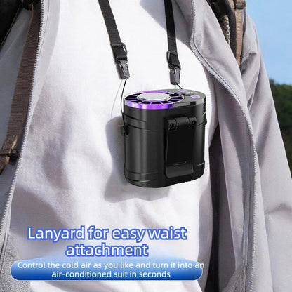 USB Waist Hanging Fan Neck Cooling Fan 2026 New Rechargeable Outdoor Camping High Temperature Workplace Portable Small