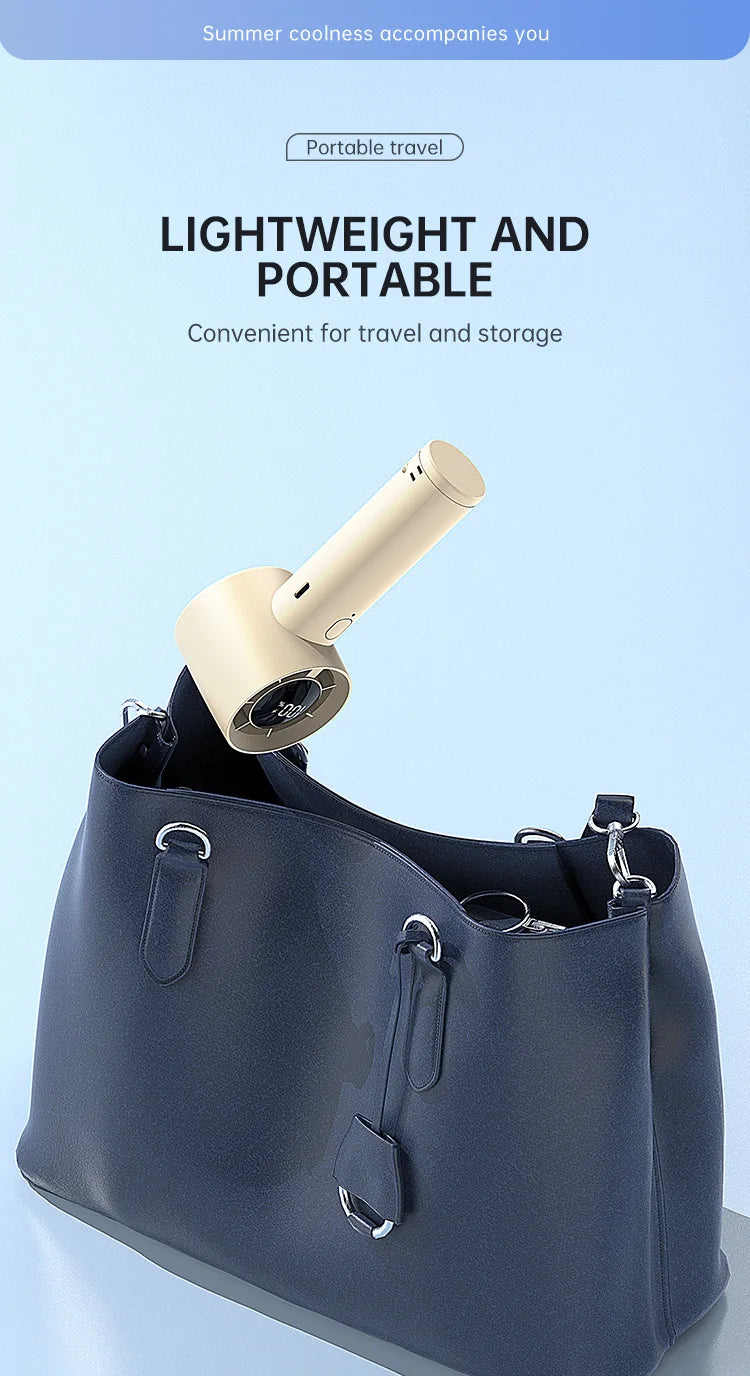 Lenovo Portable Ice Cooling Mini Handheld Fan 100 Speeds Powerful Fan High-speed USB Rechargeable Cooler with Phone Stand