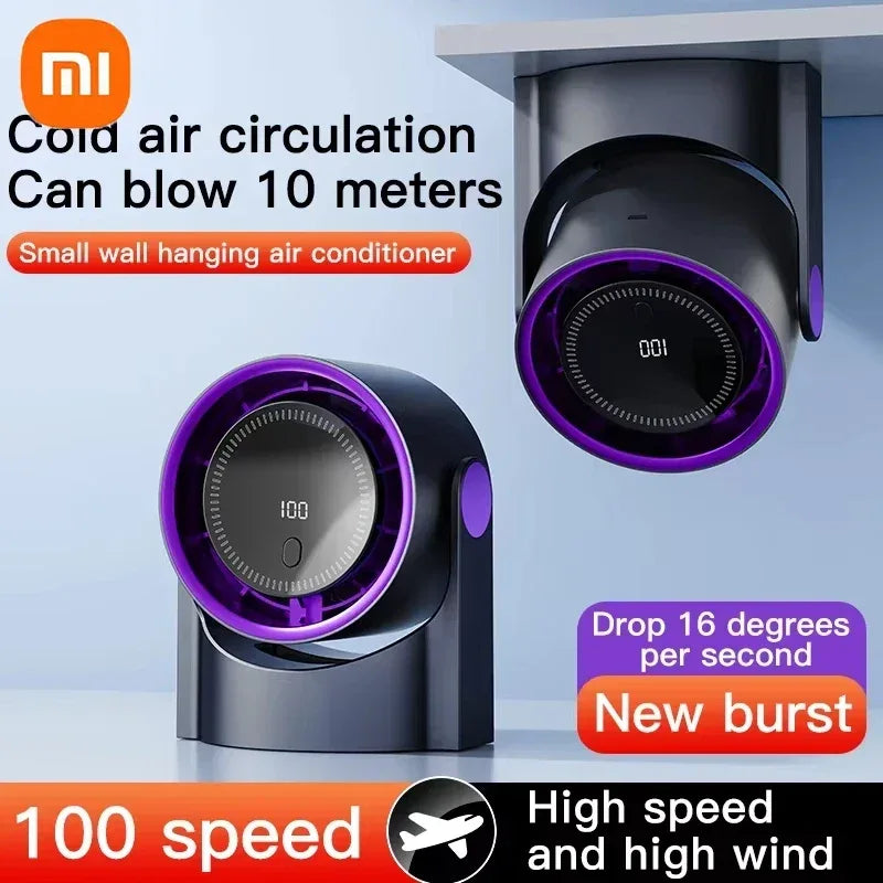 Xiaomi Smart Electric Fan 100 Level Bladeless Fan Portable Small Usb Charge Silent Desktop High-speed Circulating Cooling Fan