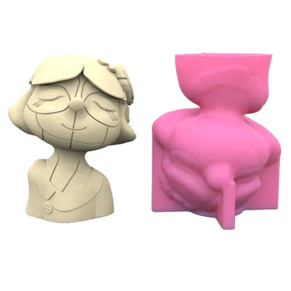 21 Types Nonstick Girls Pen Holder Mold Flower Pot Silicone Mold DIY Crafts Ornament Tool DIY Succulent Planter Mold