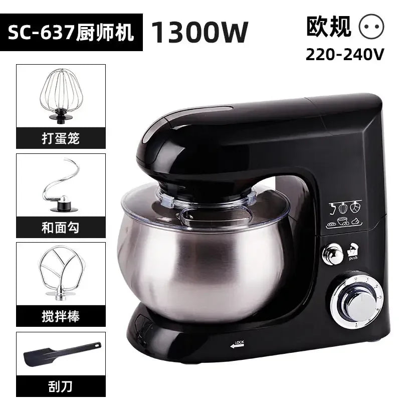 110V/220V Dragon Stand Mixer Small Household Multi-function Dough Kneader Cream Whisker Automatic LAB