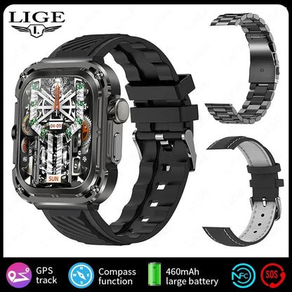 LIGE Smart Watch 2.1 inch AMOLED Health Sports Man Watch Heart Rate Bluetooth Calling Smart watch For Men Women For Android IOS