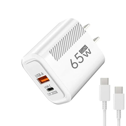 65W GaN USB C Fast Charger QC3.0 EU/US Plug Phone Charger Adapter For iPhone Samsung Xiaomi Quick Charging Type C Wall Charger