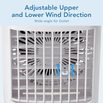 3 In 1 Portable Cooling Fan Desktop Humidifier 4 Gears Air Conditioners With Night Light Water Mist For Home Office Use