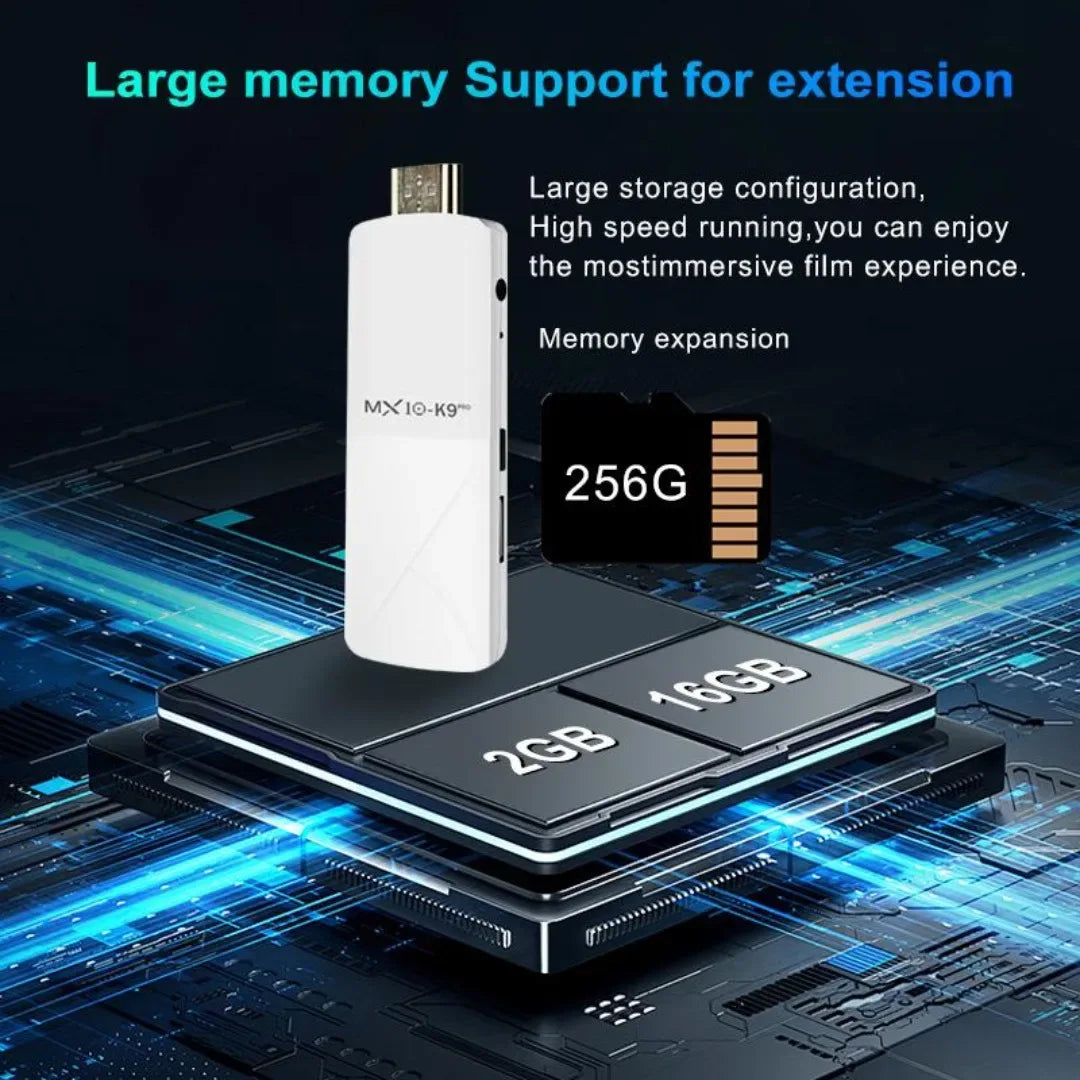 Smart TV Stick MX10 K9PRO Android 13 Dual-Band WiFi2.4G+5G BT5.0 Support Voice Control 2GB+16GB Chromecast TV Stick