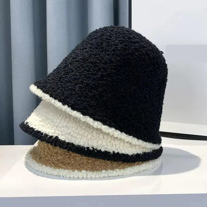 COKK Bucket Hat Women Winter Knitted Casual Keep Warm Fishing Hat Female Thick Warm Fashion Design Korean Winter Cap Gorro New