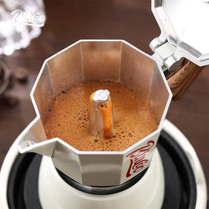Bincoo Moka Pot and Electric Stove Combo Espresso Maker Compact Design for Small Spaces for Rich Italian Style Coffee Brewing