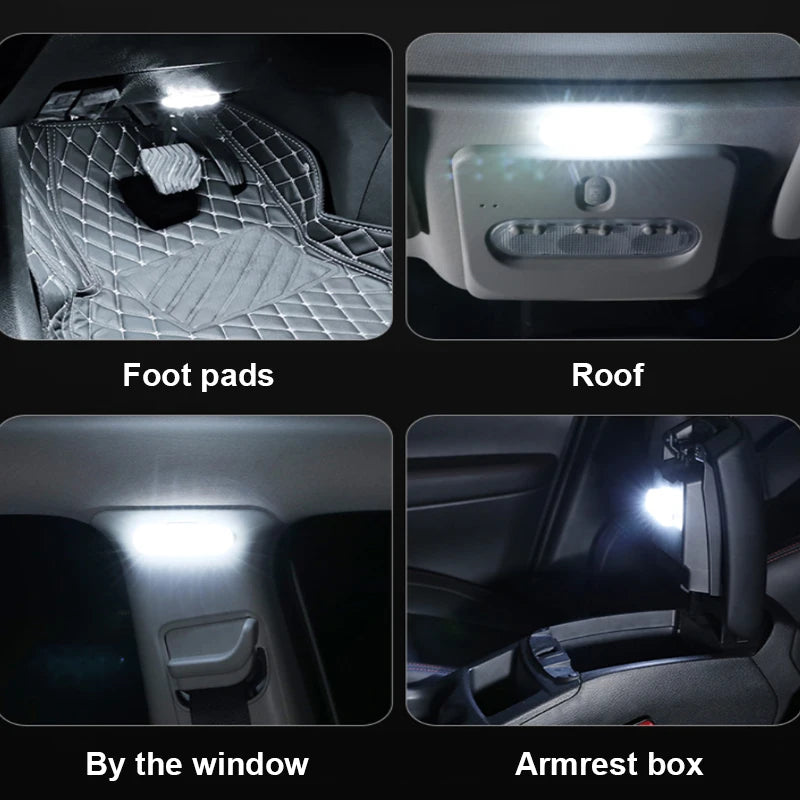 BLALION Car LED Touch Light Wall Reading Lamp Magnet Base Car Ceiling Light Ambient Mood Interior Lighting USB Rechargeable Lamp