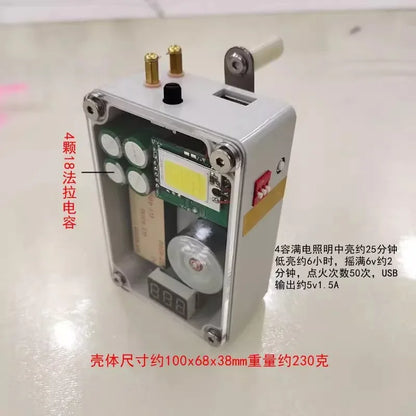 Manual Hand Crank Generator 5V 12 Volts Emergency Power Bank USB Charger