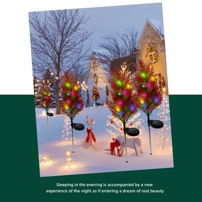 Solar LED Lights Christmas Tree Lawn Lamp Holiday Lantern For House Festive Wedding Courtyard Garden Decoration RGB Light