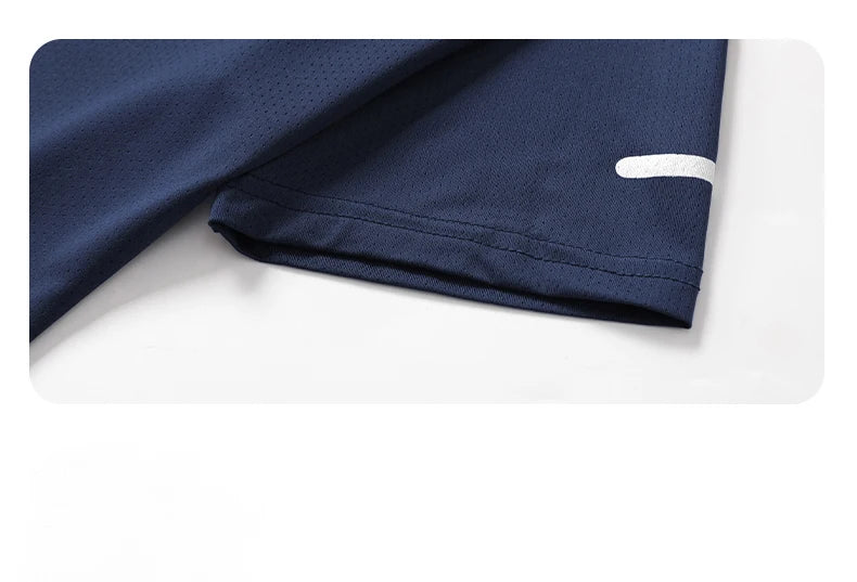 Summer Mesh Sports T-Shirt Men Quick-Drying Breathable Loose Ice Silk Short Sleeves Men Jogging Hiking Round Neck Sports T-shirt