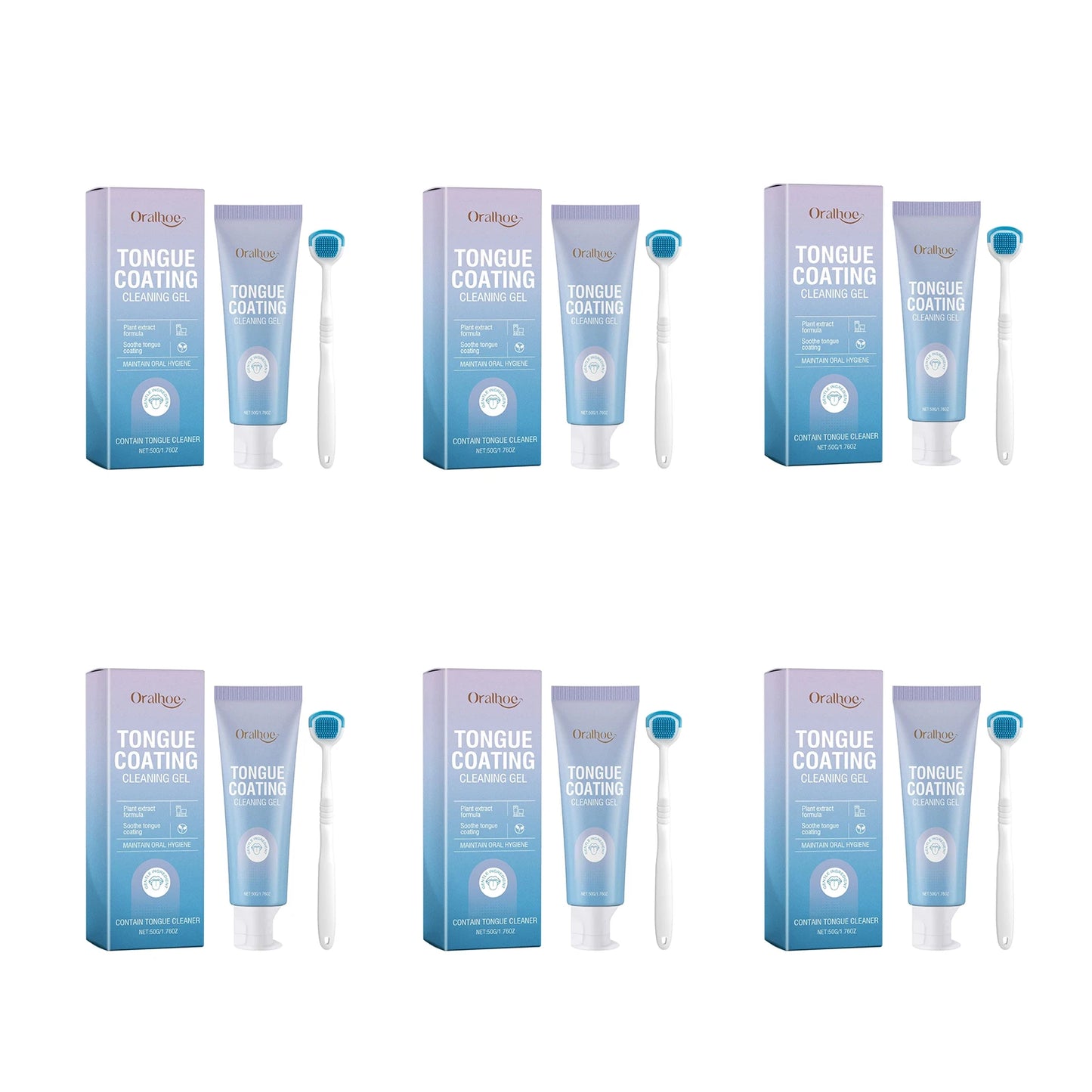 Tongue Cleaning Gel Set Bad Breath Inhibit Oral Bacteria Long Lasting Freshness Home Mouth Odor Eliminator Paste Toothbrush Kit