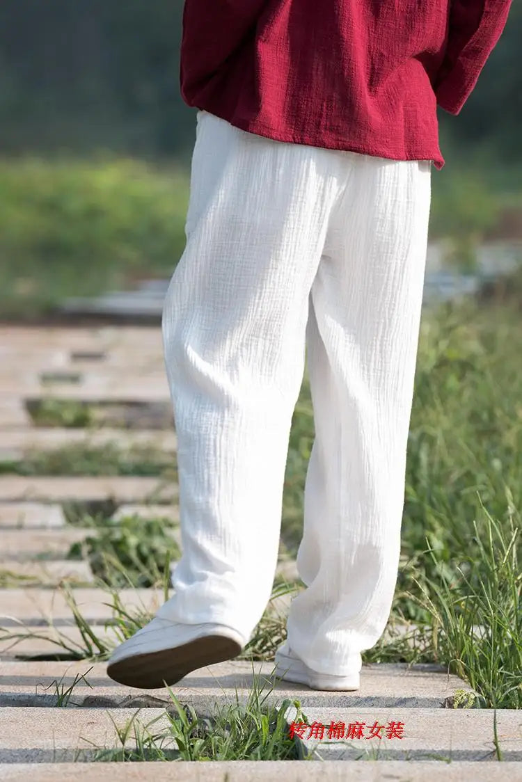 2024 Spring Women' Fashion comfortable cotton linen pants Plus size Women pleated Autumn pants with pockets 5XL 6XL pantalones