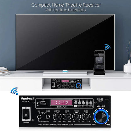 AK35/AV-660BT Audio Power Amplifiers 2 Channel Bluetooth-Compatible HIFI Sound Amplificador 110/220V Home Theater Sound System