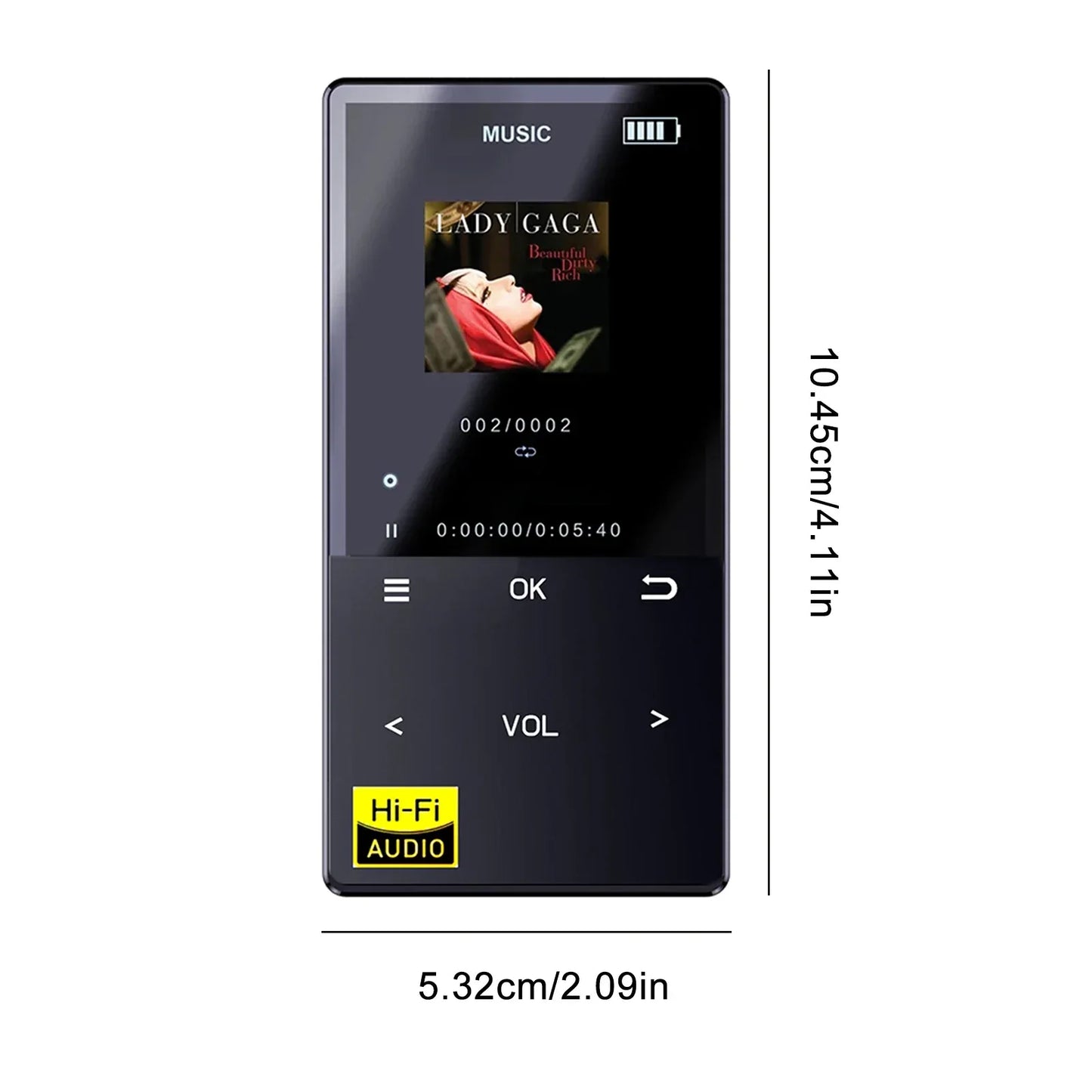 Hi-Fi MP3 Player with Bluetooth and WiFi Lossless DSD High Definition Portable Hi-Fi Digital Audio Music Player Voice Recorder