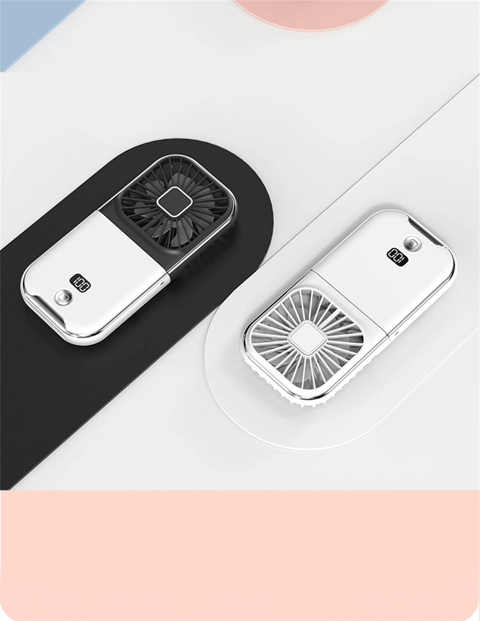 3000mAh Battery Handheld Outdoor Small Fan Portable Small Halterneck Adjustable Speeds Foldable USB Charging Cooling Artifact