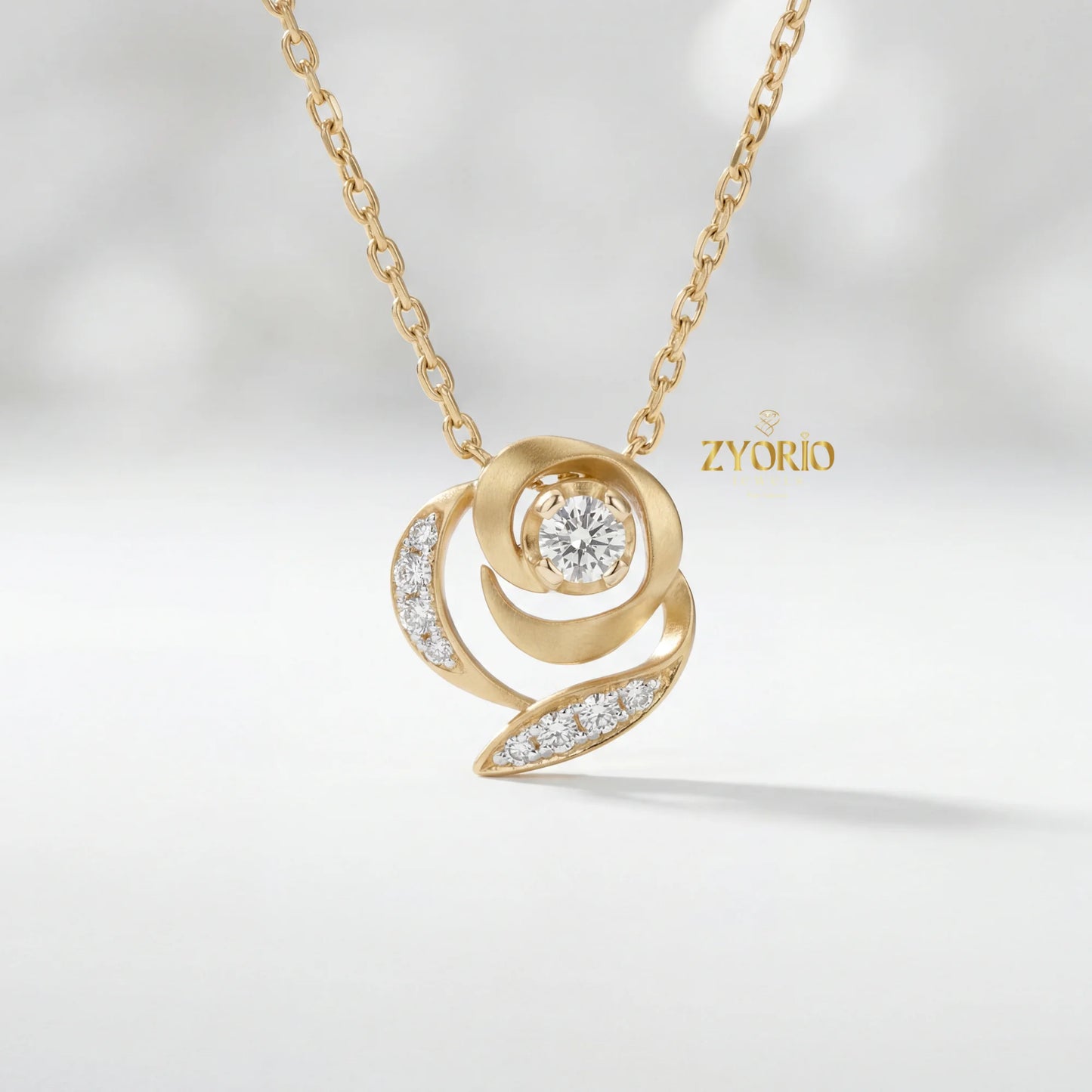 Silver Rose Gold Plated Diamond Pendant Necklace Luxury Engagement Wedding Party Jewelry Sparkling Diamond Women