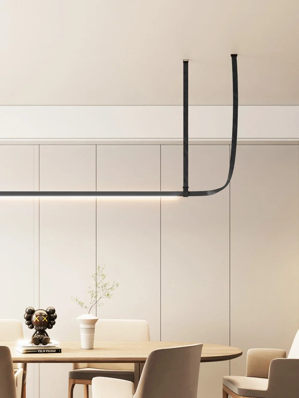 Minimalist LED Leather Pendant Chandelier Dining Table Hanging Lamp Office Pendant Lamp For Hotel Chandeliers Belt Home Decor
