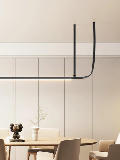 Minimalist LED Leather Pendant Chandelier Dining Table Hanging Lamp Office Pendant Lamp For Hotel Chandeliers Belt Home Decor