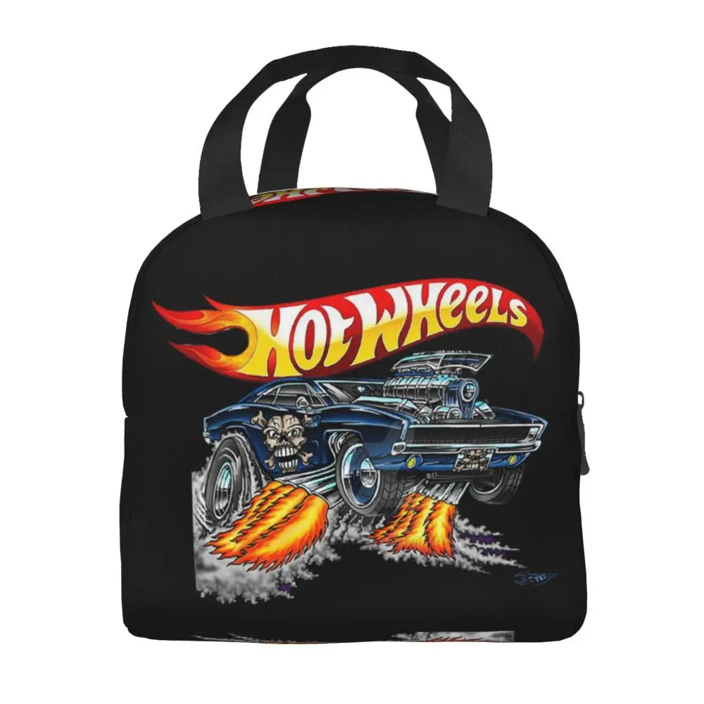 Custom Hot Wheels For Fans Thermal Insulated Lunch Bag Cartoon Sport Car Portable Lunch Container Travel Multifunction Food Box
